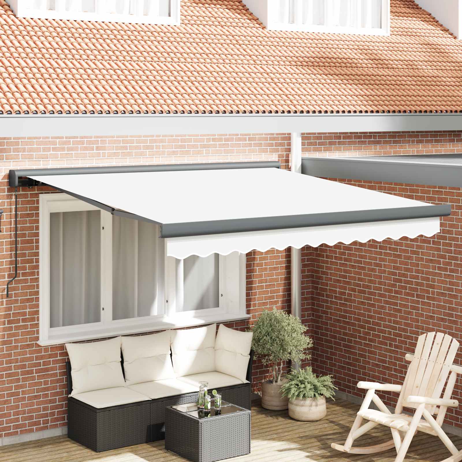Tenda retrattile Bianco 300 x 250 cm Tela e Alluminio | homemem39