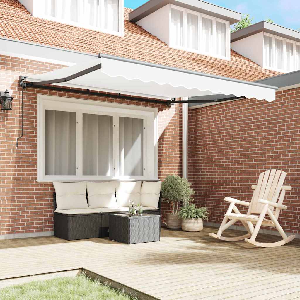 Tenda Retrattile Bianco 300 x 250 cm Poliestere e Metallo