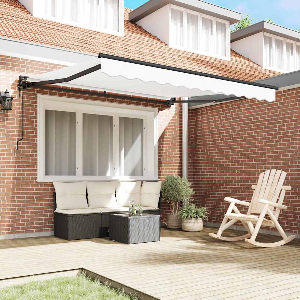 Tenda Retrattile Bianco 300 x 250 cm Poliestere e Metallo