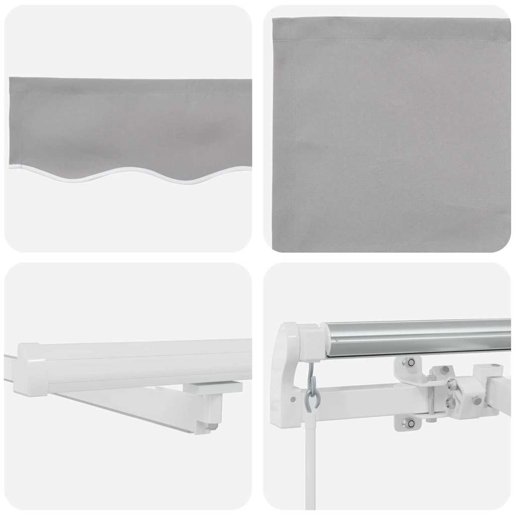 Tenda retrattile Grigio Chiaro 300 x 250 cm Tessuto e Alluminio | homemem39