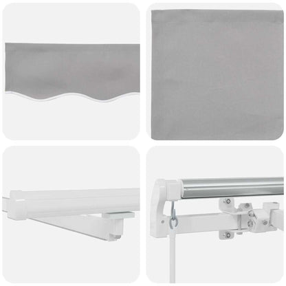 Tenda retrattile Grigio Chiaro 300 x 250 cm Tessuto e Alluminio | homemem39