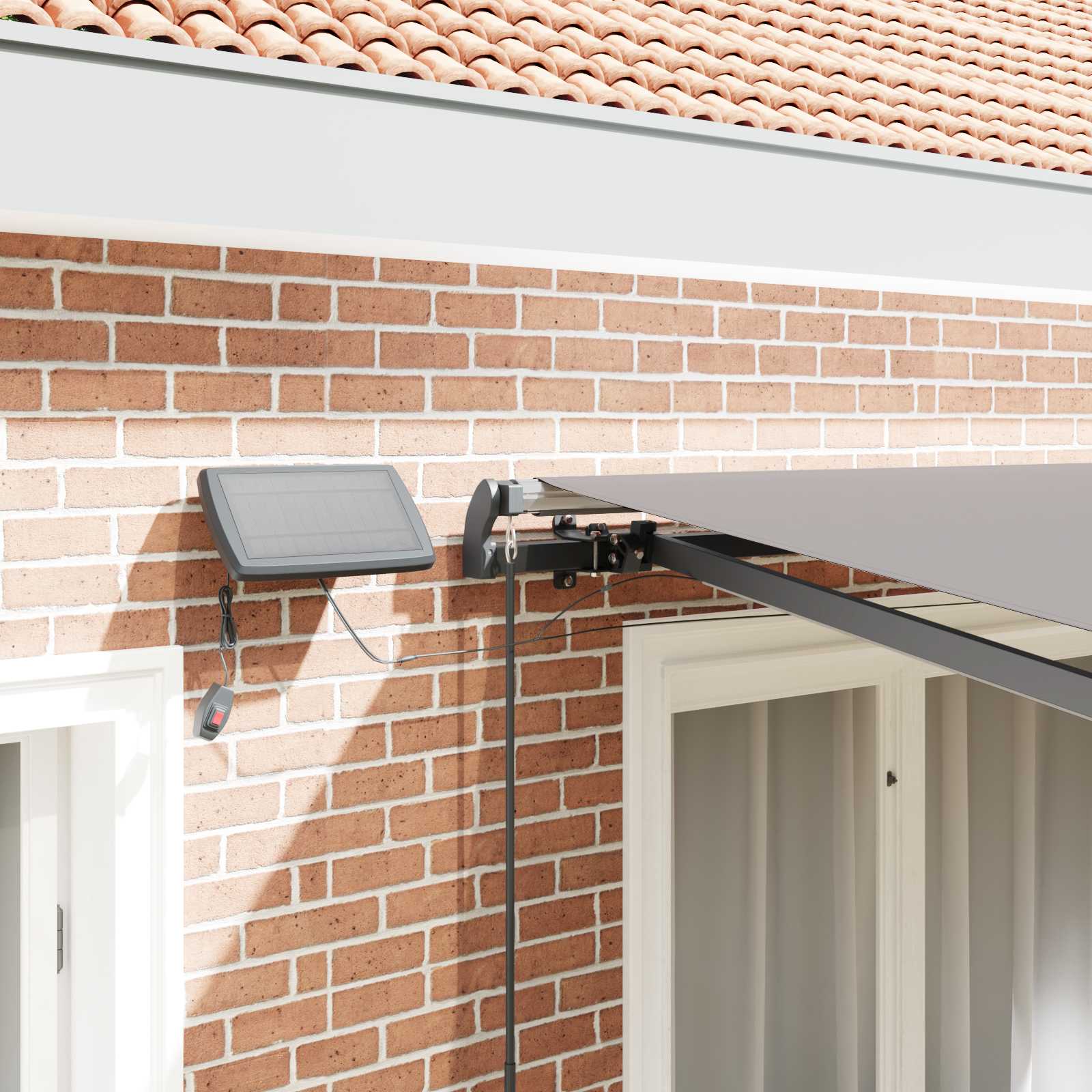Tenda retrattile Grigio Chiaro 300 x 250 cm Tessuto e Alluminio | homemem39