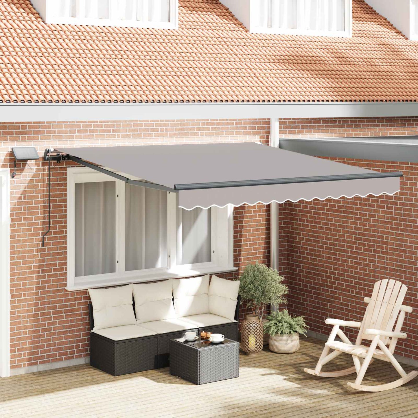 Tenda retrattile Grigio Chiaro 300 x 250 cm Tessuto e Alluminio | homemem39