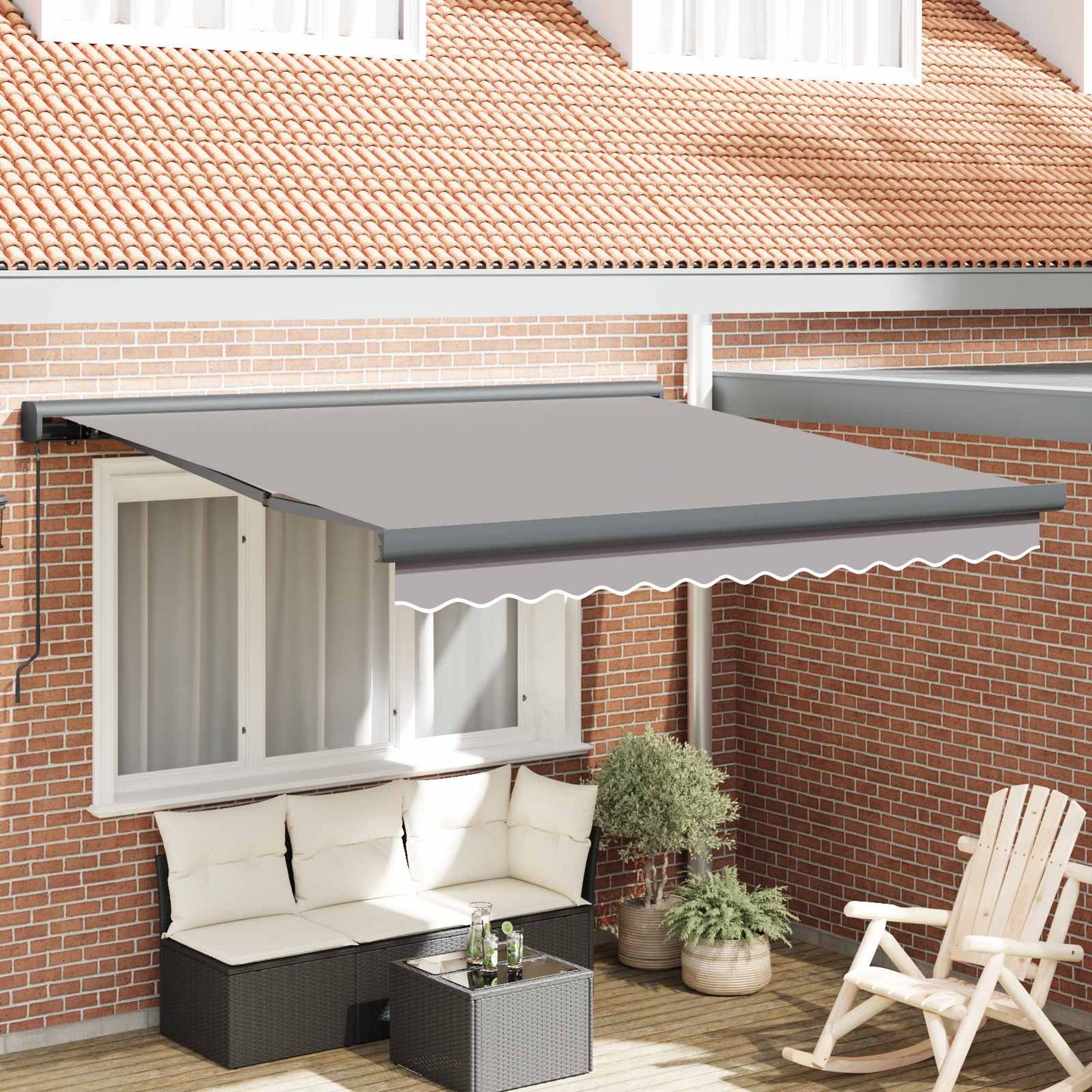 Tenda retrattile Grigio Chiaro 300 x 250 cm Tela e Alluminio | homemem39