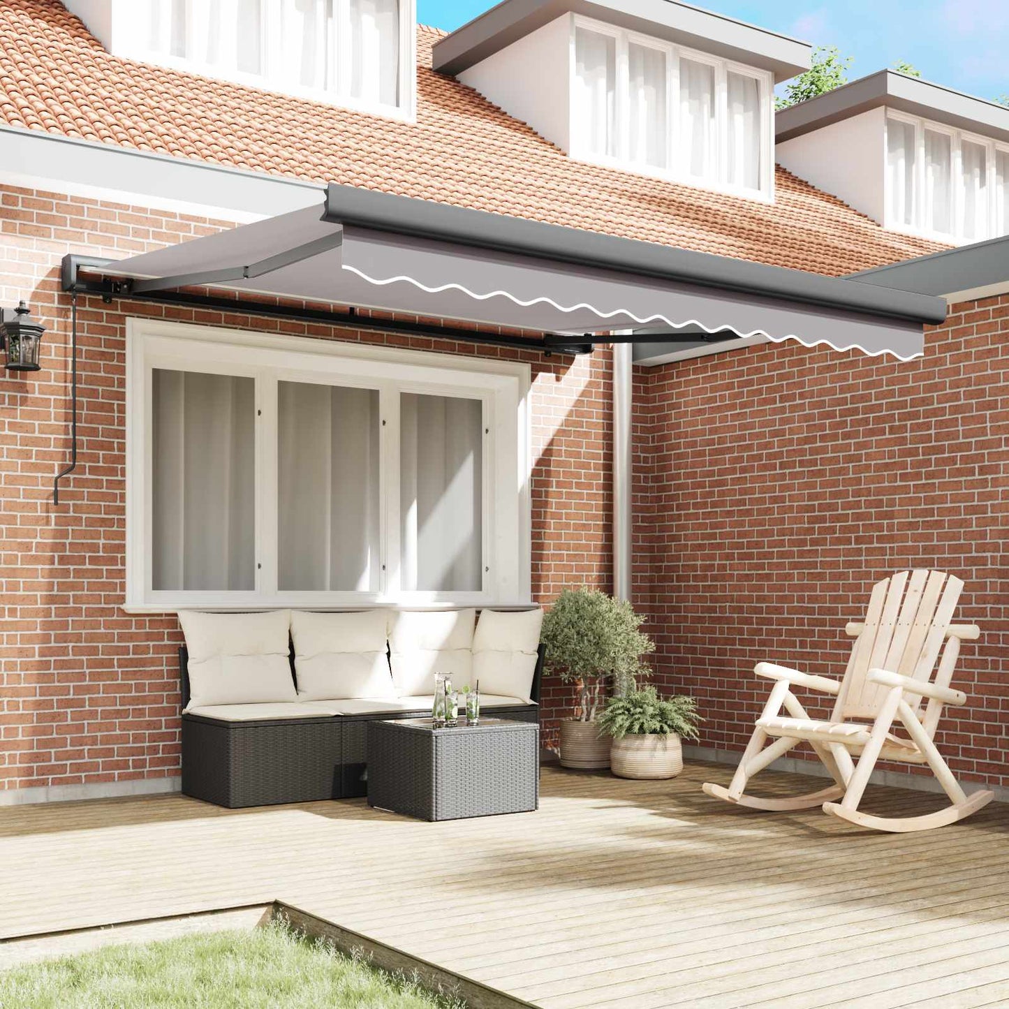 Tenda retrattile Grigio Chiaro 300 x 250 cm Tela e Alluminio | homemem39