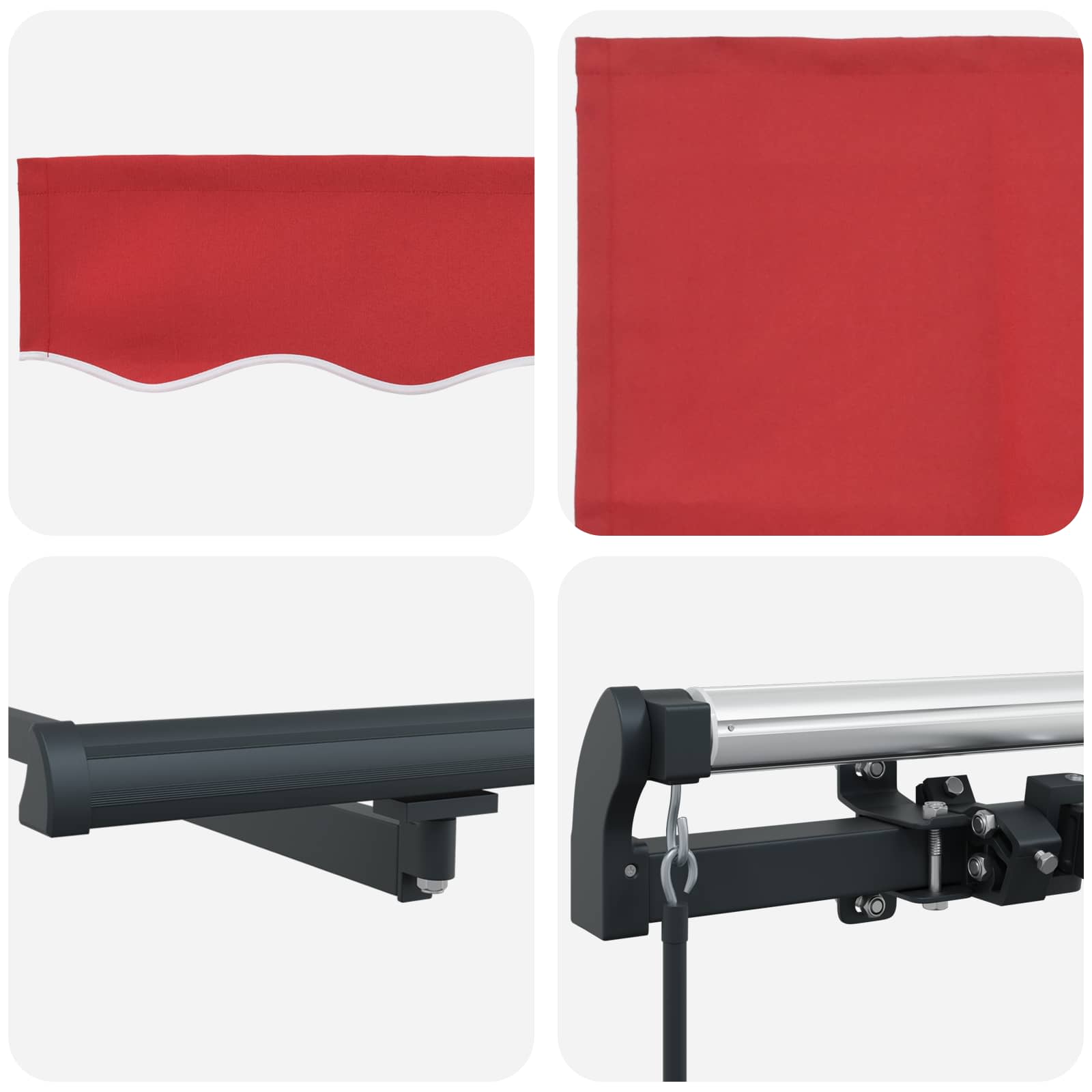 Tenda retrattile Rosso 300 x 250 cm Poliestere e Alluminio | homemem39