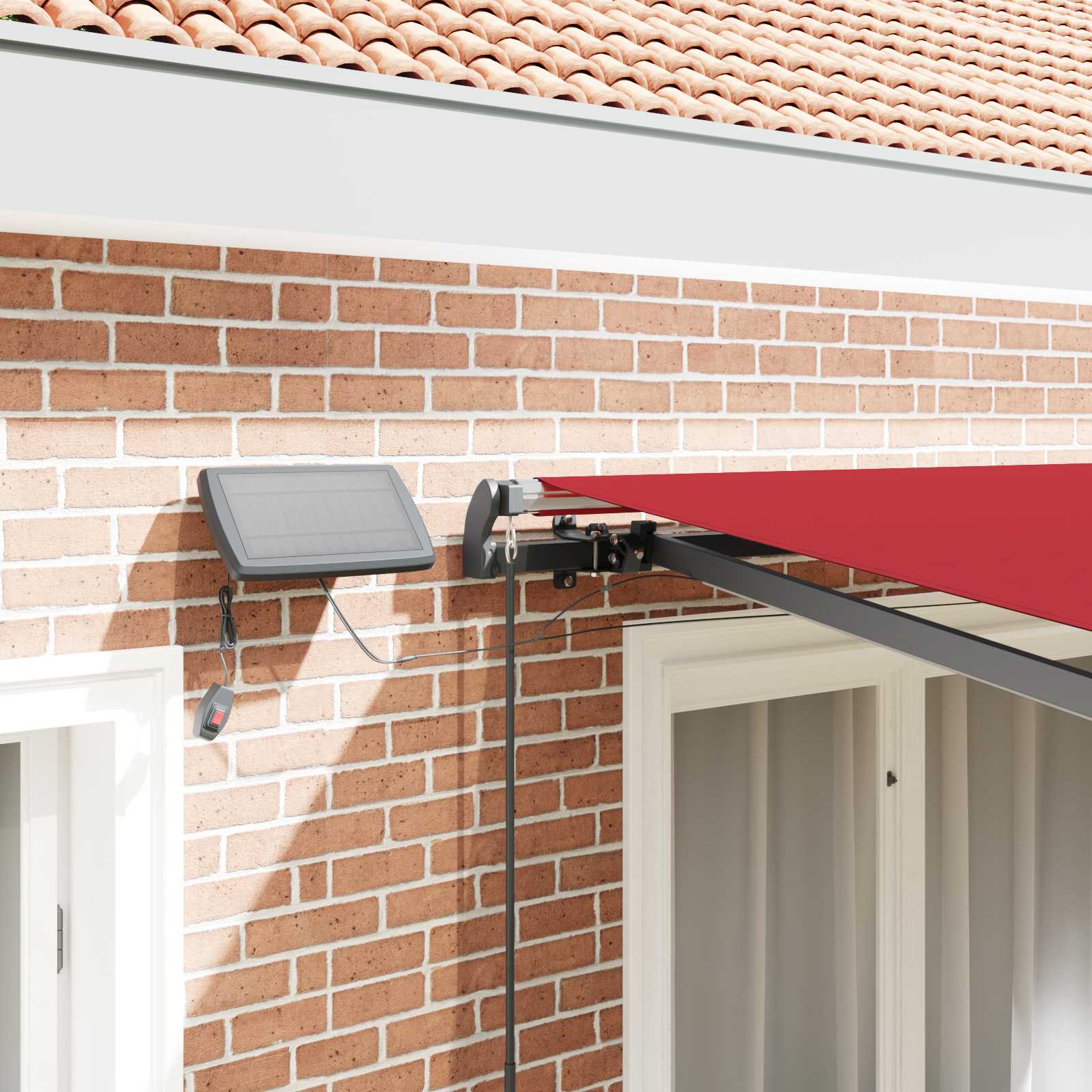 Tenda retrattile Rosso 300 x 250 cm Tessuto e Alluminio | homemem39