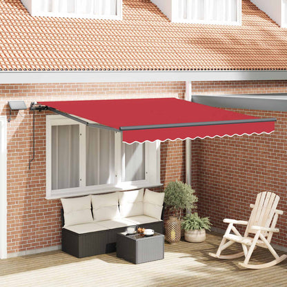 Tenda retrattile Rosso 300 x 250 cm Tessuto e Alluminio | homemem39