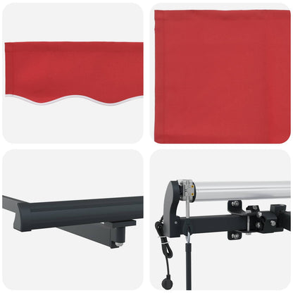 Tenda retrattile Rosso 300 x 250 cm Tessuto e Alluminio | homemem39