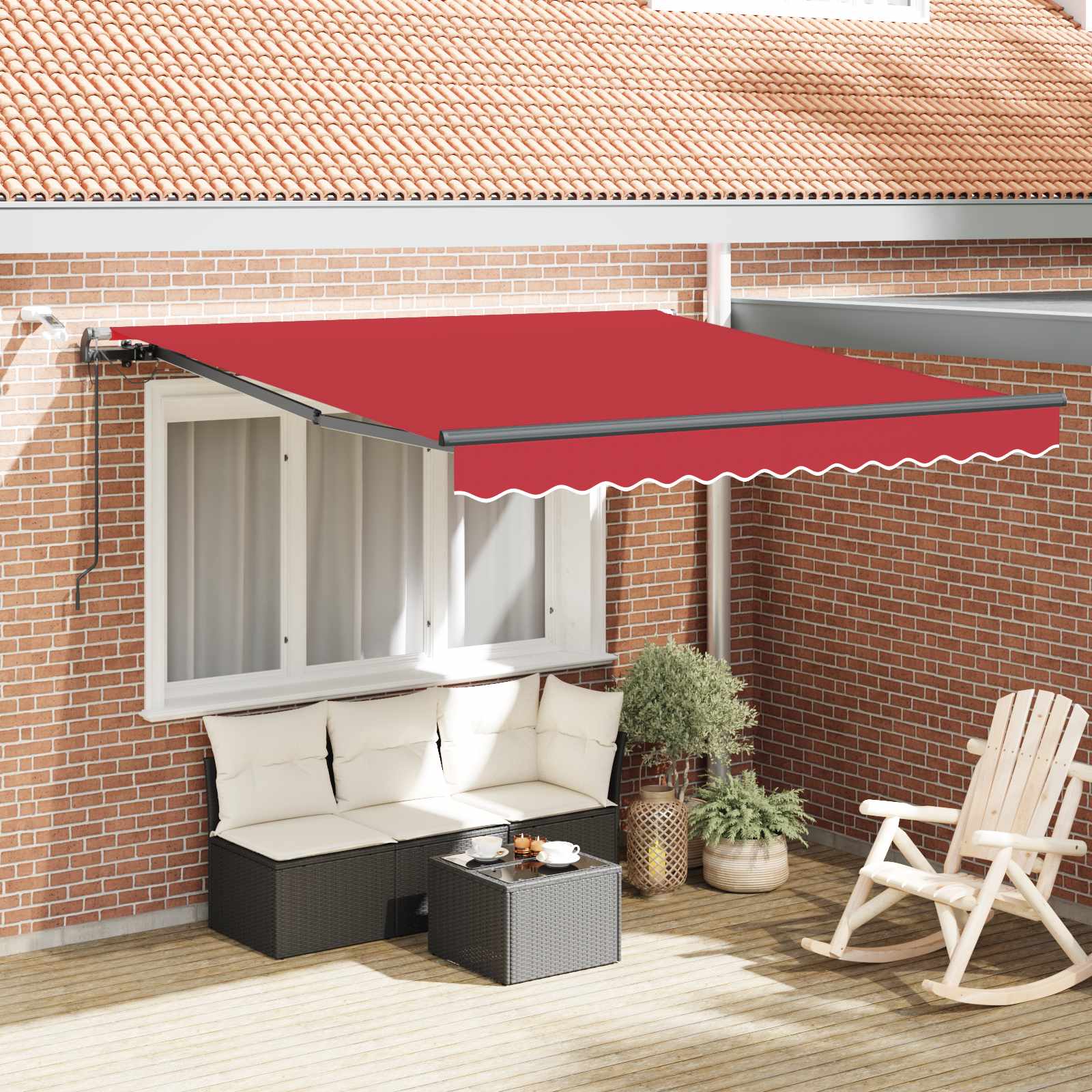 Tenda retrattile Rosso 300 x 250 cm Poliestere | homemem39
