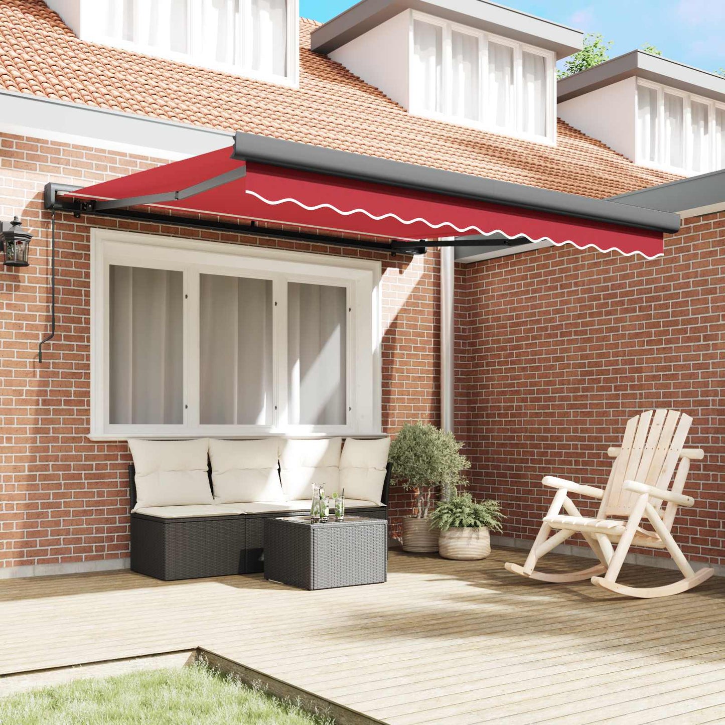 Tenda retrattile Rosso 300 x 250 cm Tela e Alluminio | homemem39