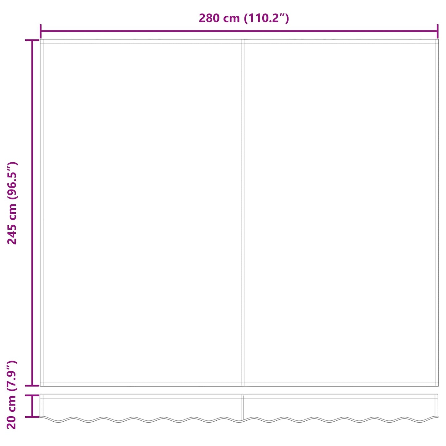 Tenda Retrattile Rosso 300 x 250 cm Tessuto e Metallo