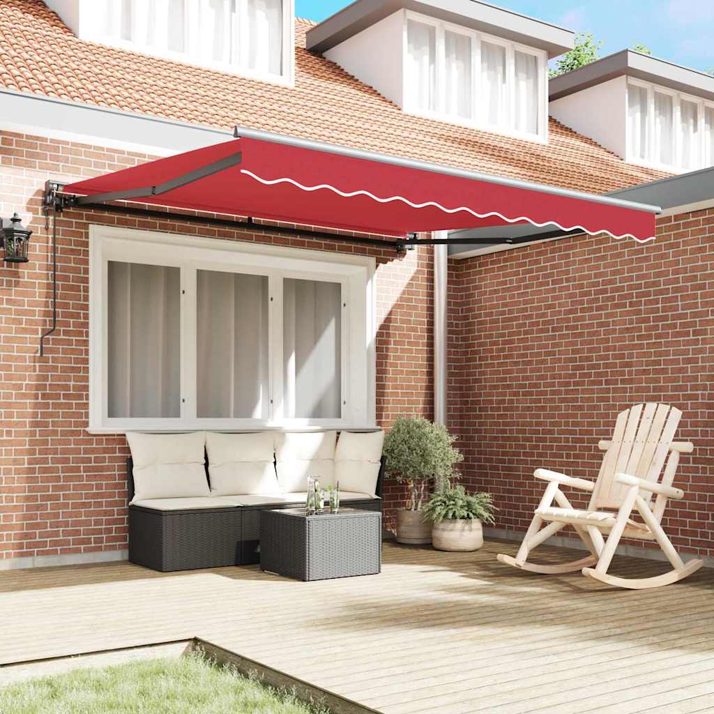Tenda Retrattile Rosso 300 x 250 cm Poliestere e Metallo
