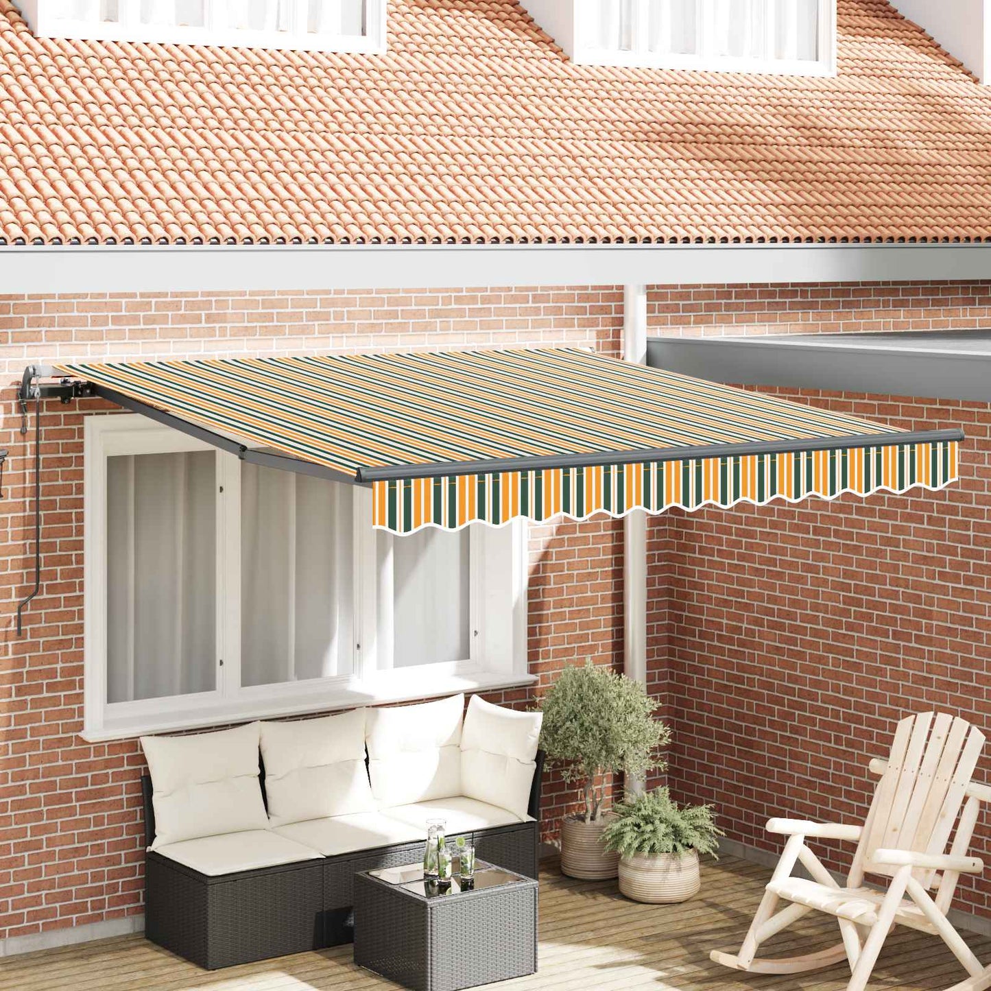 Tenda Retrattile Verde e giallo 300 x 250 cm