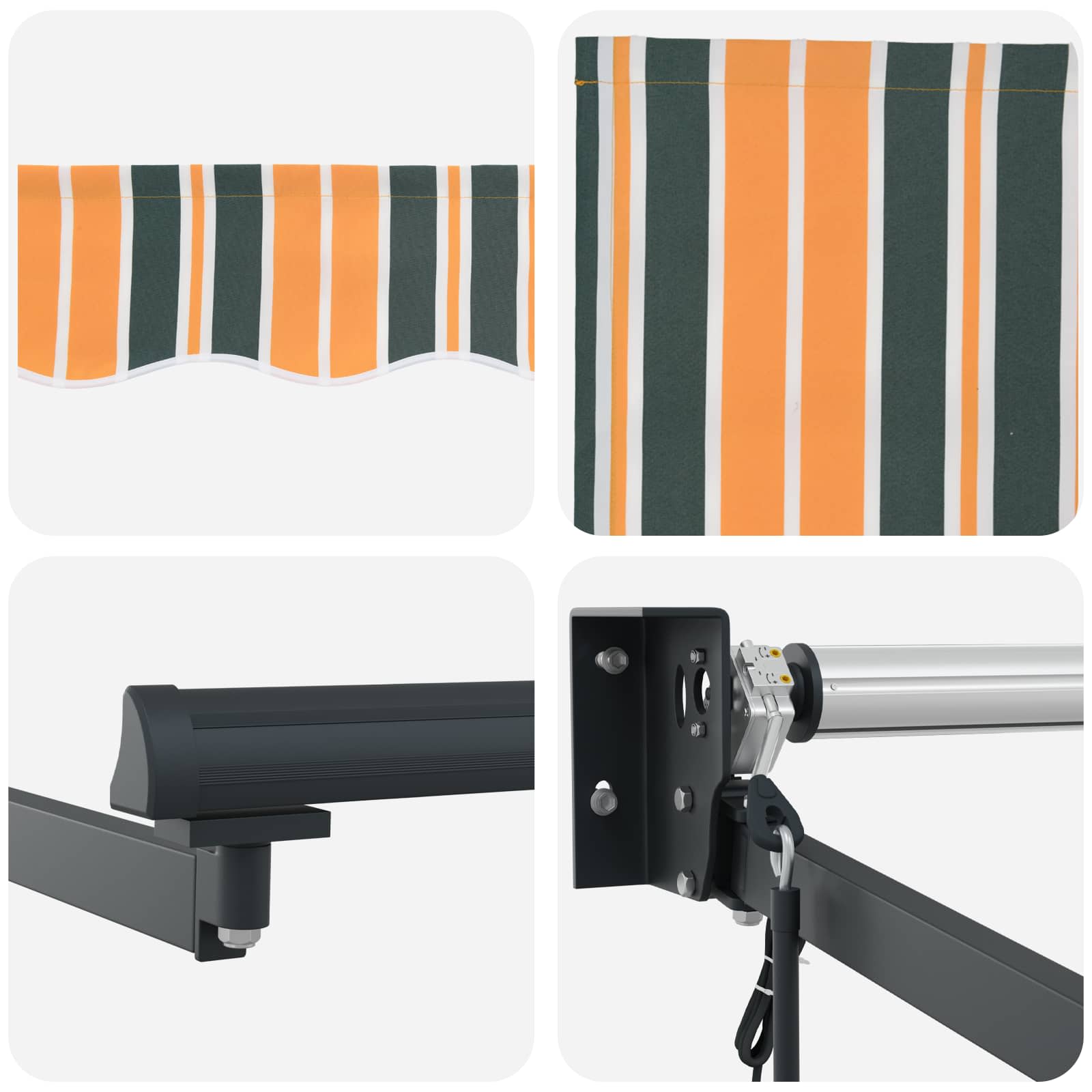 Tenda retrattile Verde e Giallo 300 x 250 x 165 cm | homemem39