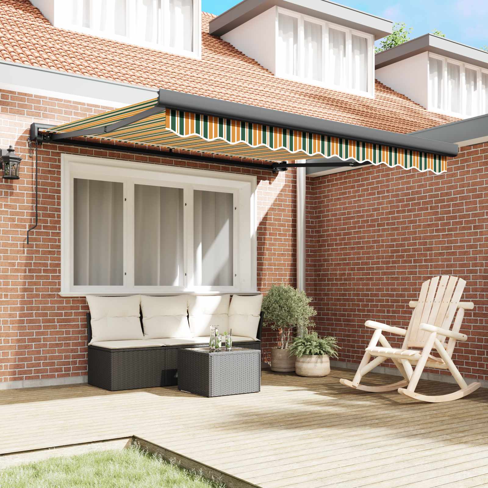 Tenda retrattile Verde e Giallo 300 x 250 x 165 cm | homemem39