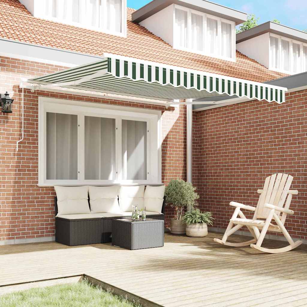 Tenda da Sole Verde e Bianco 300 x 250 x 165 cm Poliestere | homemem39