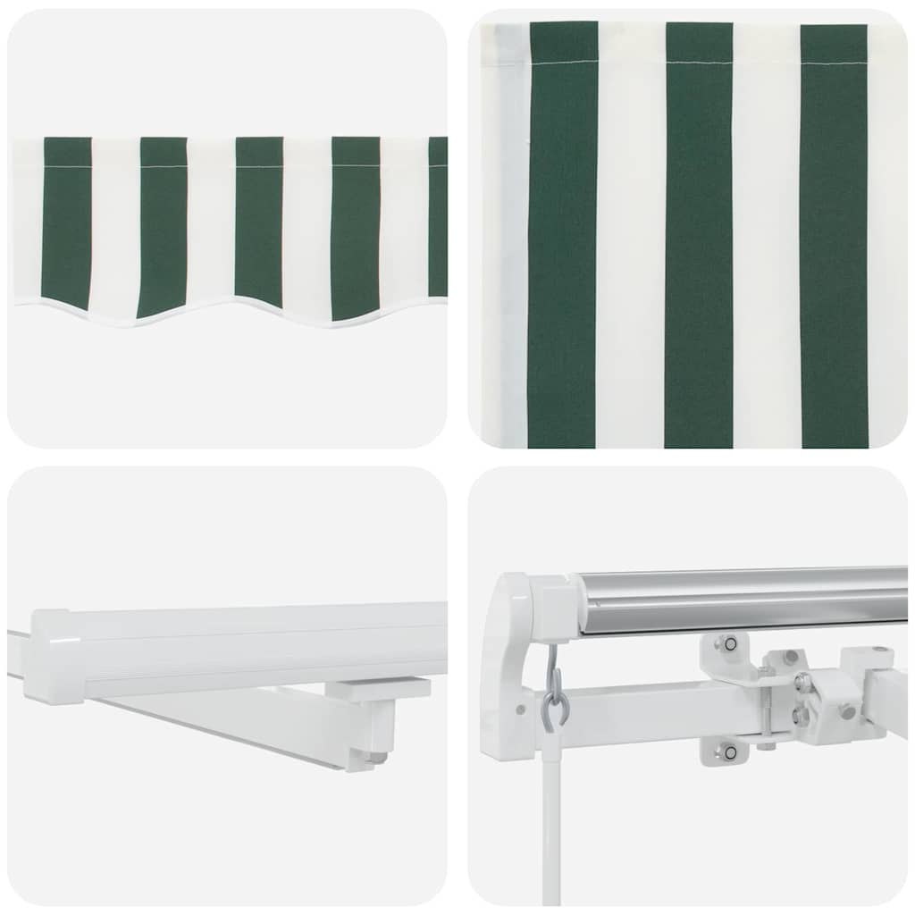Tenda Retrattile Verde e Bianco 300 x 250 cm Tessuto e acciaio | homemem39