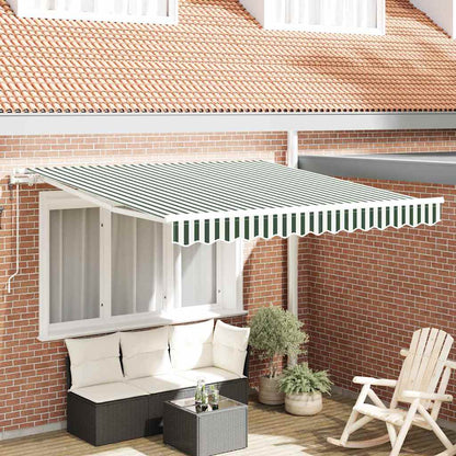 Tenda retrattile Verde e Bianco 300 x 250 cm