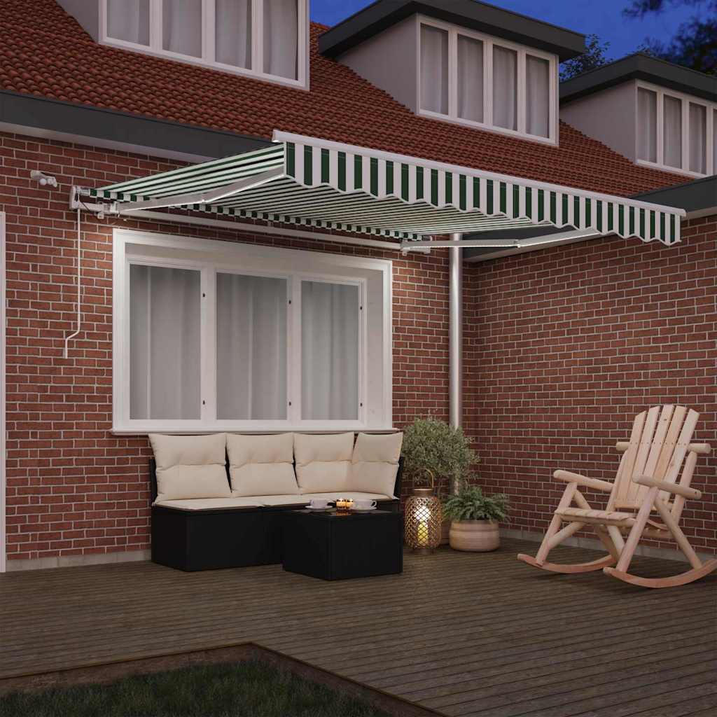 Tenda retrattile Verde e Bianco 300 x 250 cm Poliestere | homemem39