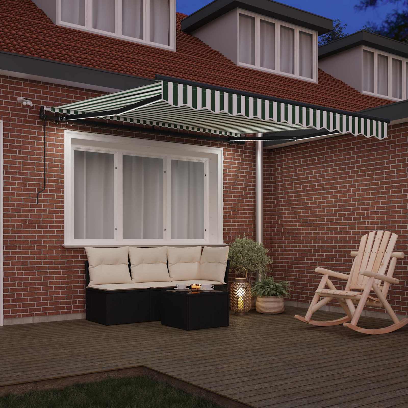 Tessuto per Tenda con Verde e Bianco 300 x 250 cm Poliestere | homemem39