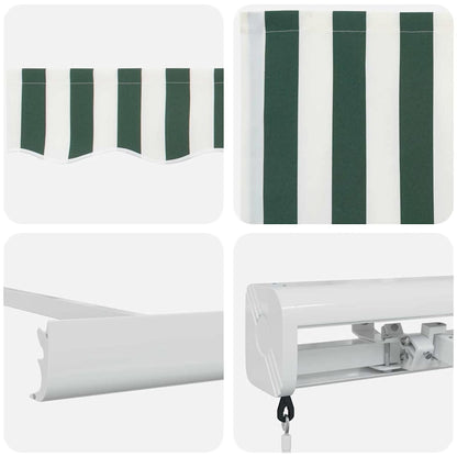 Tenda Retrattile Verde e Bianco 300 x 250 cm Tessuto e Metallo | homemem39
