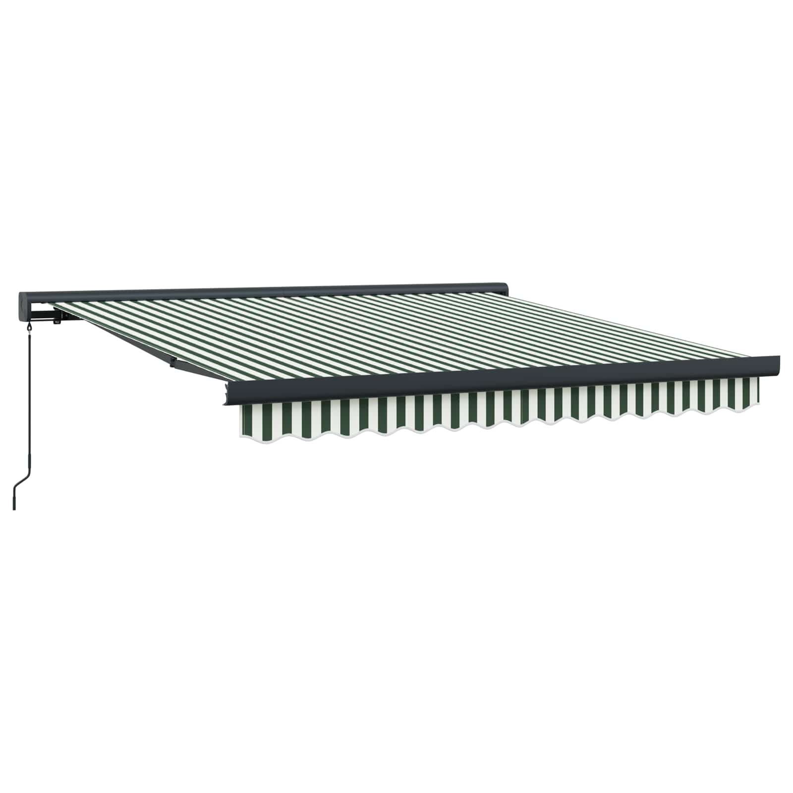 Tenda Retrattile Verde e Bianco 300 x 250 cm Tessuto e Metallo | homemem39