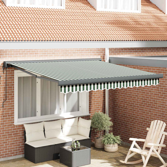 Tenda retrattile Verde e Bianco 300 x 250 x 165 cm