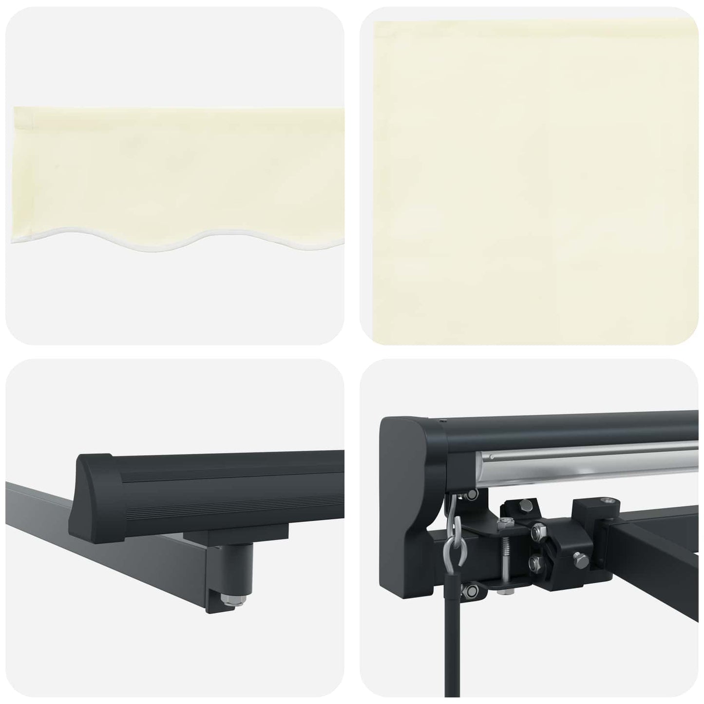 Tenda Retrattile Crema 350 x 250 cm Poliestere e Metallo