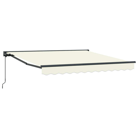 Tenda Retrattile Crema 350 x 250 cm Poliestere e Metallo