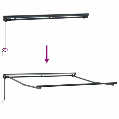 Tenda Retrattile Crema 350 x 250 cm Poliestere e Alluminio