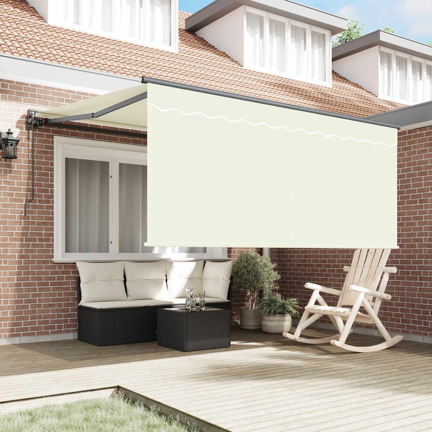 Tenda Retrattile Crema 350 x 250 cm Poliestere e Alluminio | homemem39