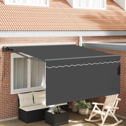 Tenda Retrattile Antracite 350 x 250 cm Poliestere e Alluminio | homemem39