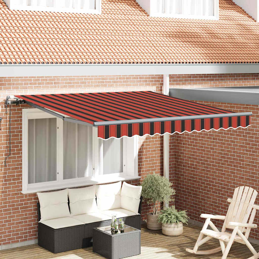 Tenda Retrattile Rosso e nero 350 x 250 cm Tessuto - homemem39