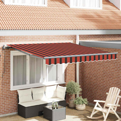 Tenda Retrattile Rosso e nero 350 x 250 cm Tessuto - homemem39