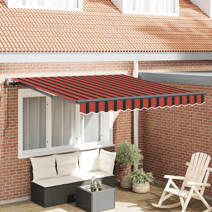 Tenda Retrattile Rosso e Nero 350 x 250 cm Tessuto e Alluminio