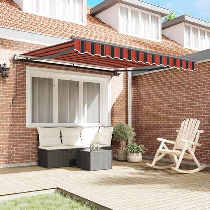 Tenda Retrattile Rosso e Nero 350 x 250 cm Tessuto e Alluminio