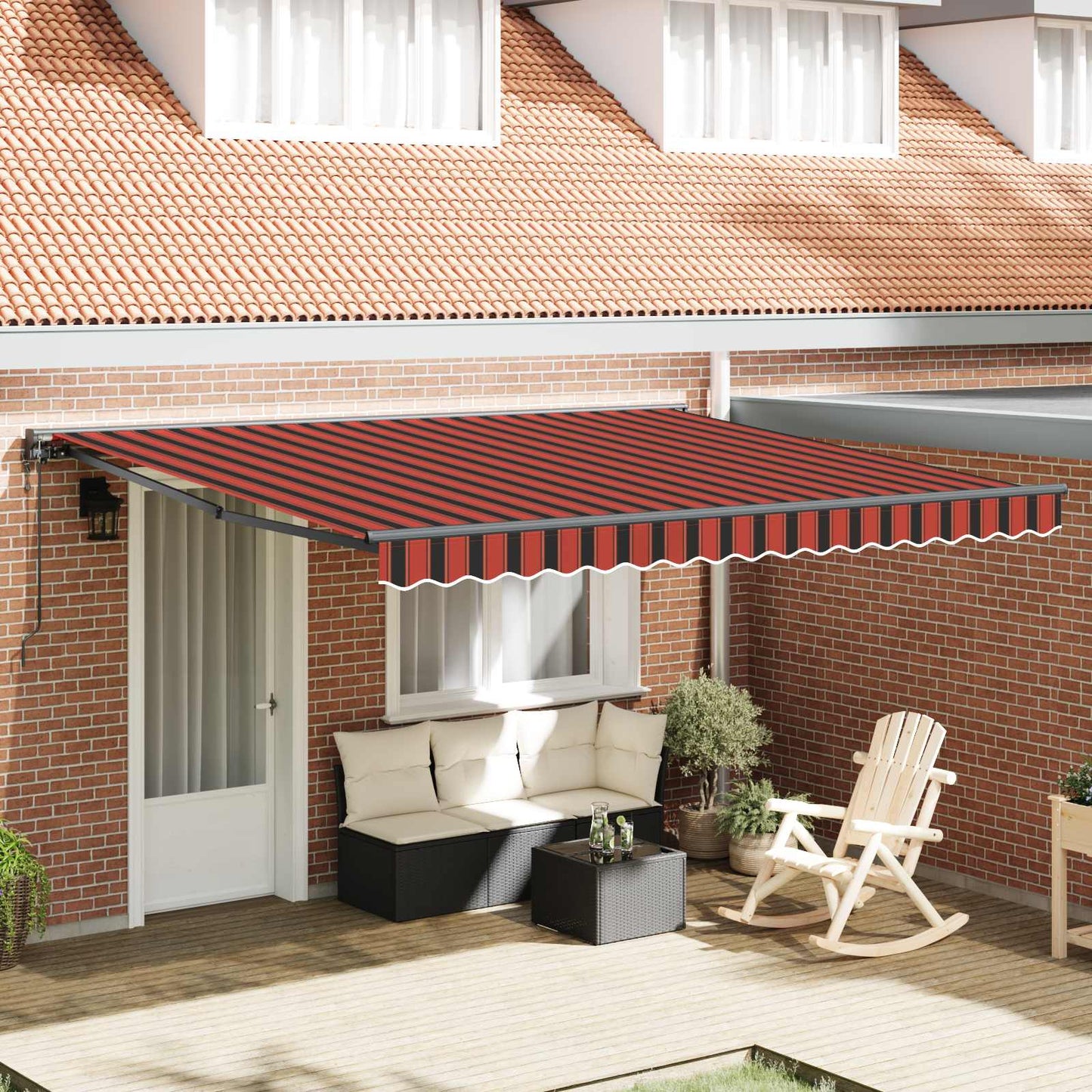 Tessuto per Tenda arancione e marrone 350 x 250 cm Poliestere | homemem39