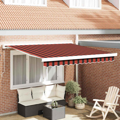 Tenda Retrattile Rosso e nero 350 x 250 cm Tessuto e Metallo - homemem39