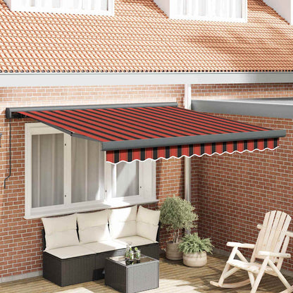 Tenda Retrattile Rosso e nero 350 x 250 cm Tessuto e Metallo - homemem39