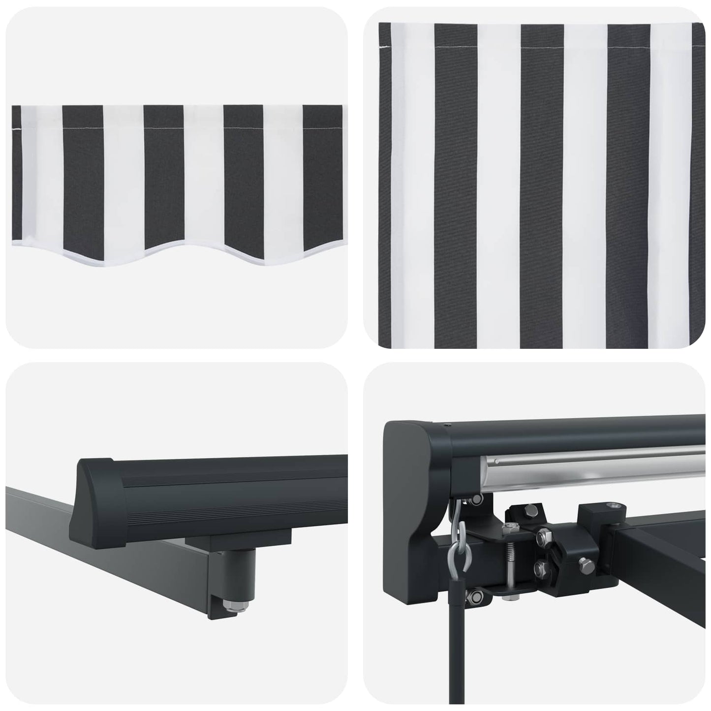 Tenda Retrattile Antracite e Bianco 350 x 250 cm