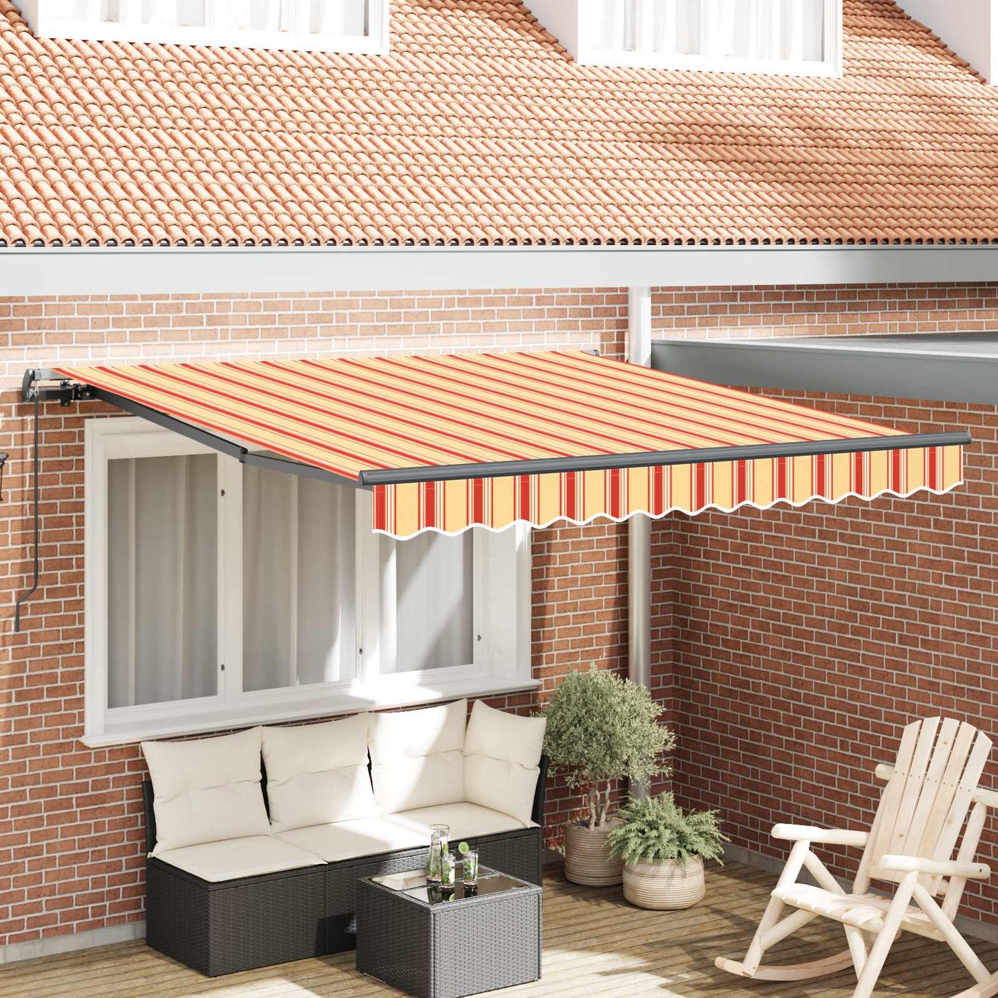 Tenda retrattile Giallo e Arancione 350 x 250 cm | homemem39