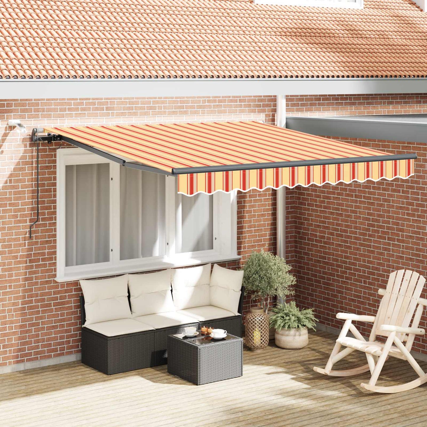 Tenda retrattile Giallo e Arancione 350 x 250 cm Poliestere | homemem39