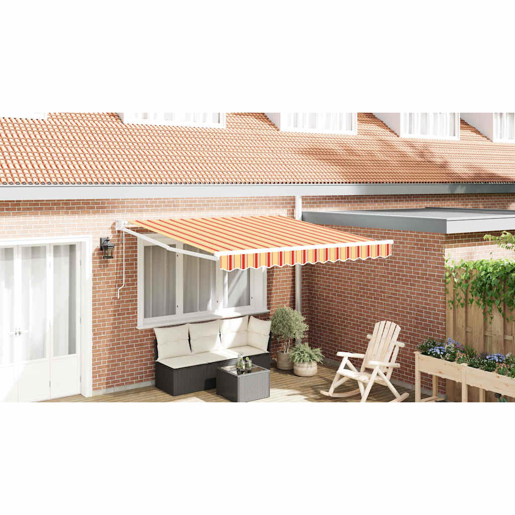 Tenda da Sole Rigato giallo e arancione 3,5 x 2,5 m - homemem39