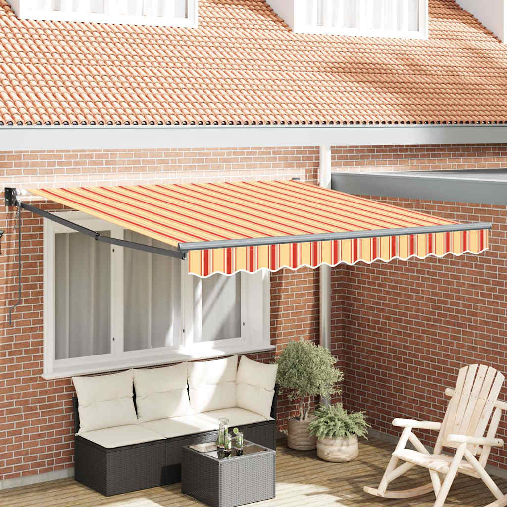 Tenda da Sole Rigato giallo e arancione 3,5 x 2,5 m - homemem39