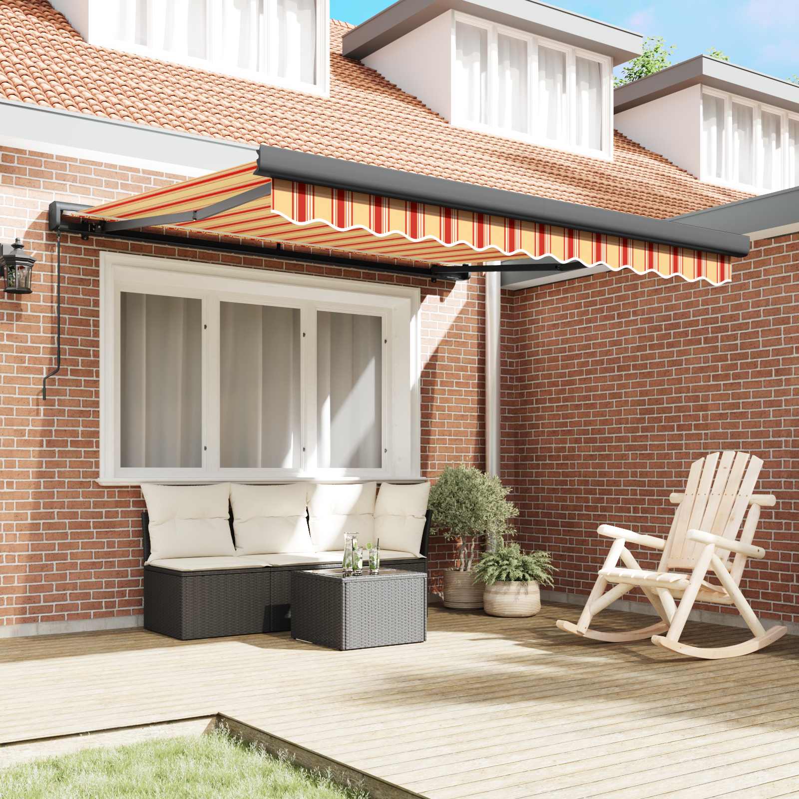 Tenda retrattile Giallo e Arancione 350 x 250 cm | homemem39