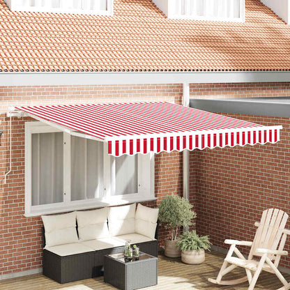 Tenda Retrattile Rosso e bianco 350 x 250 cm Tessuto - homemem39