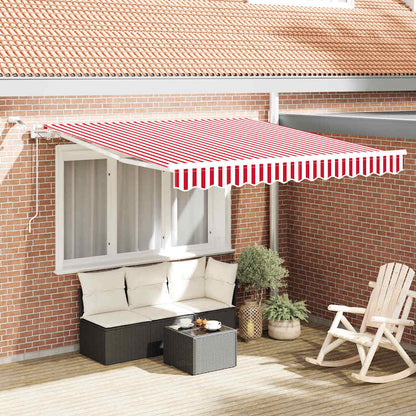 Tenda retrattile Rosso e Bianco 350 x 250 cm Poliestere | homemem39