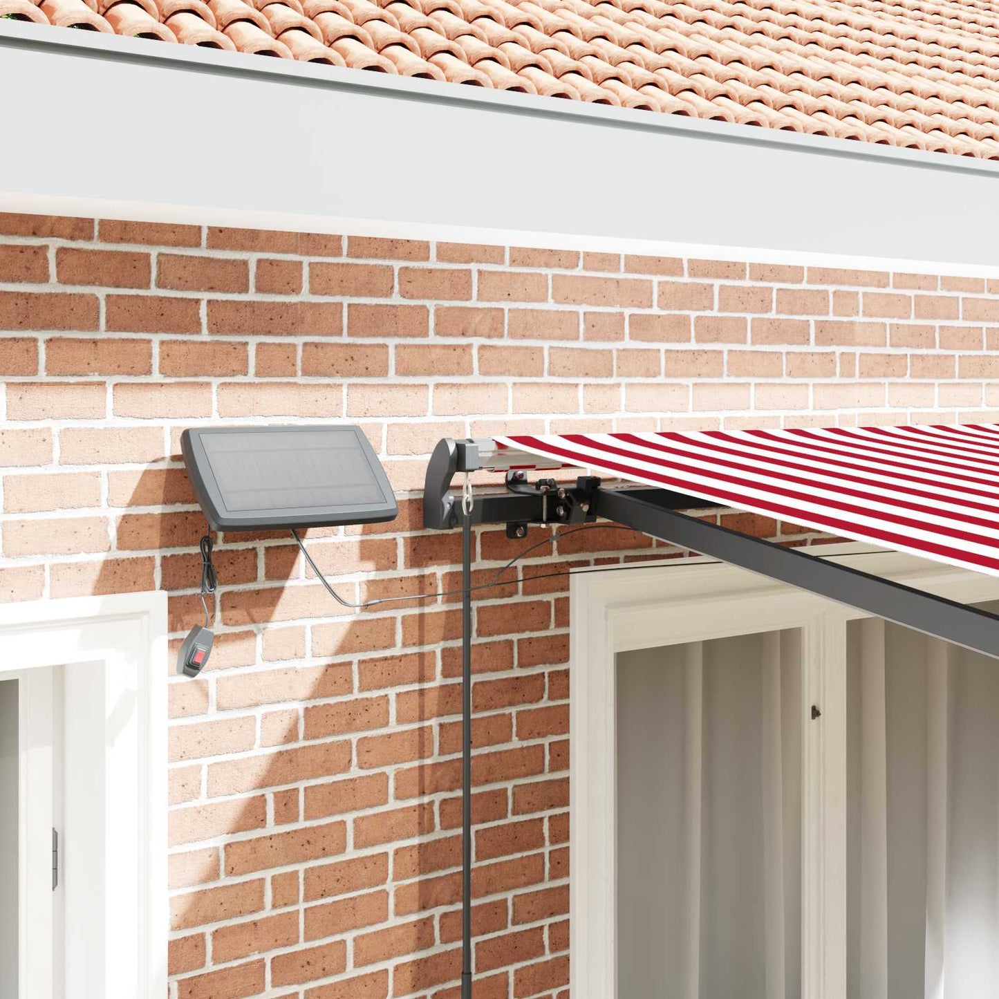 Tenda retrattile Rosso e Bianco 350 x 250 cm | homemem39
