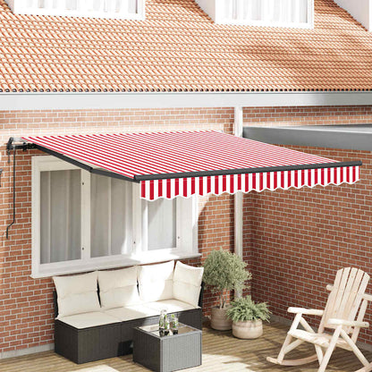 Tenda Retrattile Rosso e bianco 350 x 250 cm Tessuto - homemem39